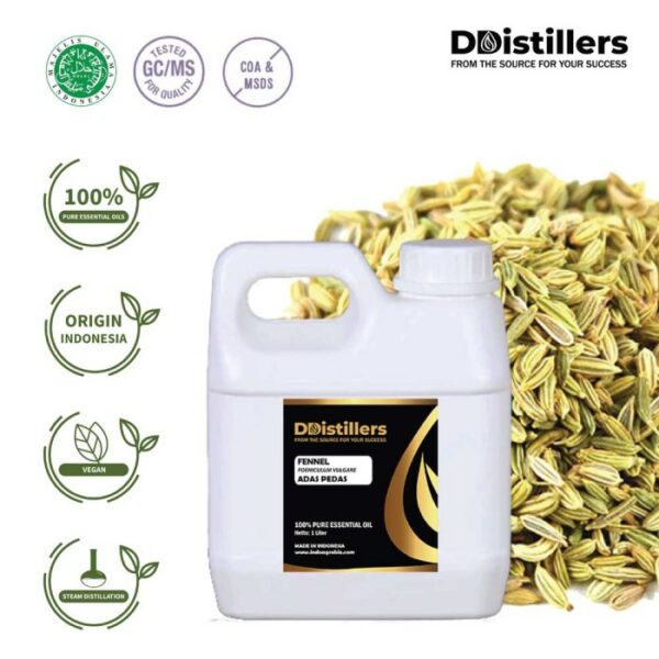 Fennel / Adas Pedas Essential Oil Pure 100%, 500ML-1L HDPE/SS