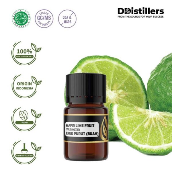 Kaffir Lime Fruit / Buah Jeruk Purut Essential Oil Pure 100%, 2-10ML GS