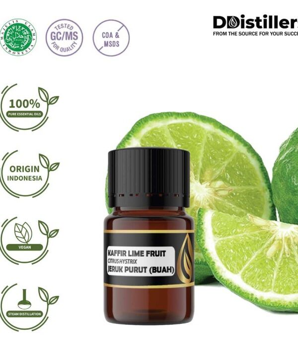 Kaffir Lime Fruit / Buah Jeruk Purut Essential Oil Pure 100%, 2-10ML GS