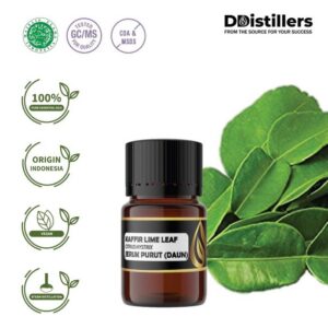 Kaffir Lime Leaf / Daun Jeruk Purut Essential Oil Pure 100%, 2-10ML GS
