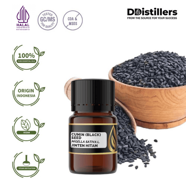 Cumin (Black) Seed / Jinten Hitam / Habbatussauda Essential Oil Pure 100%, 2-10ML GS