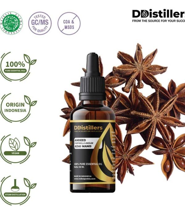 Aniseed / Anise / Adas Manis Essential Oil Pure 100%, 50-100ML GS