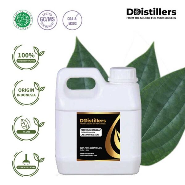 Pepper (White) Leaf / Daun Lada Putih Essential Oil Pure 100%, 500ML-1L HDPE/SS