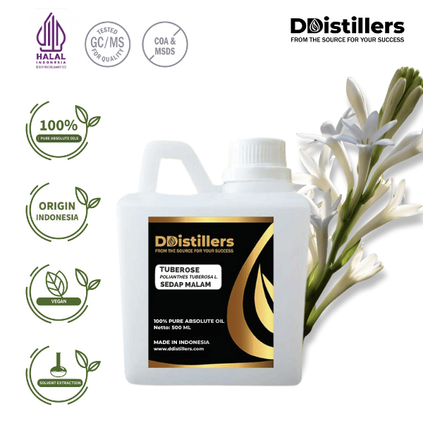 Tuberose / Sedap Malam Absolute Oil Pure 100%, 500ML-1L HDPE/SS