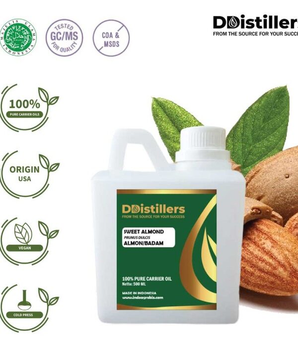 Sweet Almond / Almon / Badam Carrier Oil Pure 100%, 500ML-1L HDPE