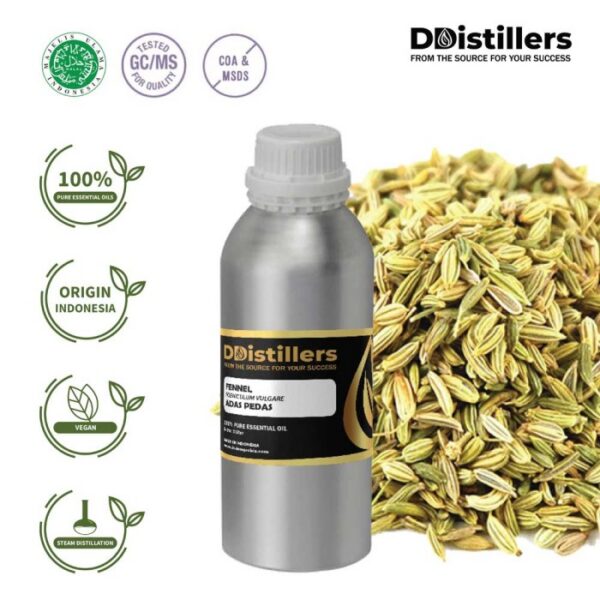Fennel / Adas Pedas Essential Oil Pure 100%, 500ML-1L HDPE/SS