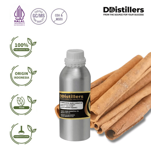 Cinnamon Bark Korintje / Kulit Kayu Manis Kerinci Essential Oil Pure 100%, 500ML-1L HDPE/SS