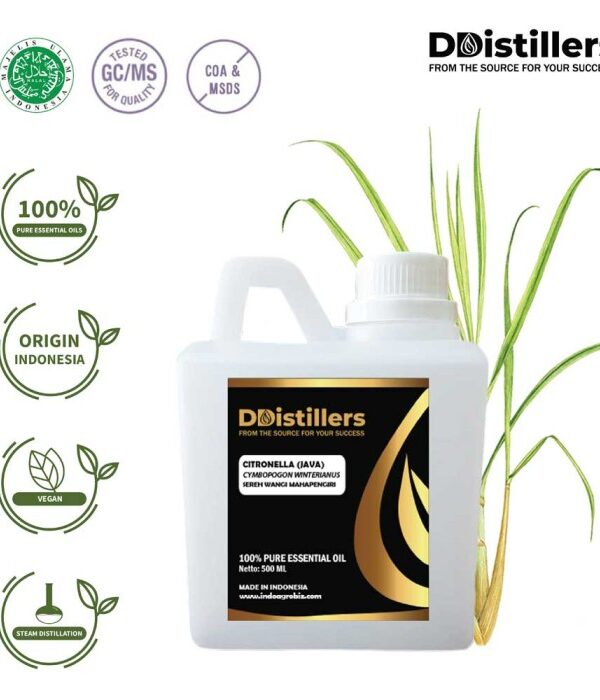 Citronella (Java) / Sereh Wangi Mahapengiri Essential Oil Pure 100%, 500ML-1L HDPE/SS