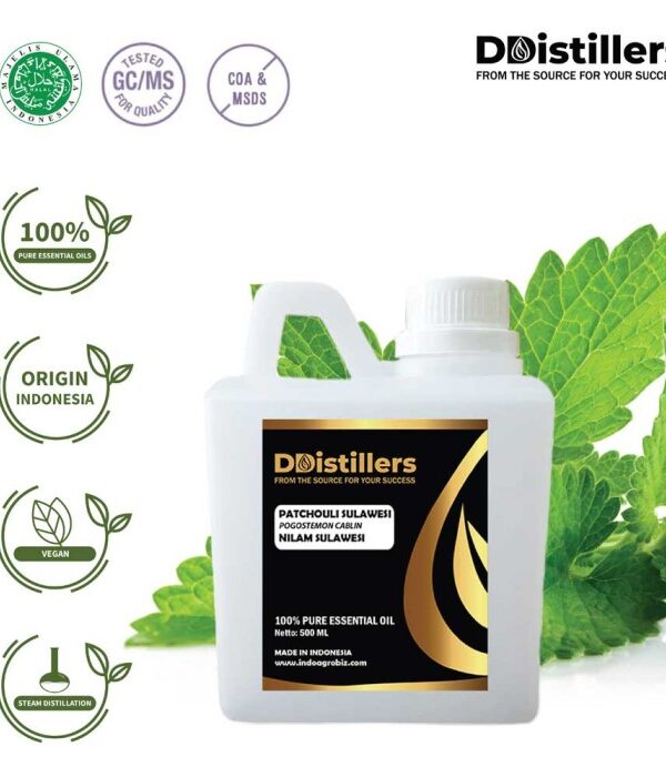 Patchouli (Sulawesi) / Nilam (Sulawesi) Essential Oil Pure 100%, 500ML-1L HDPE/SS