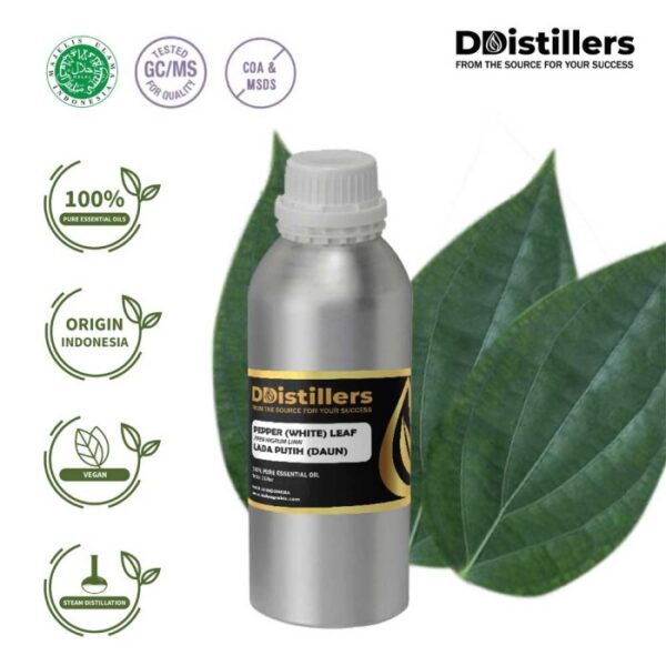 Pepper (White) Leaf / Daun Lada Putih Essential Oil Pure 100%, 500ML-1L HDPE/SS