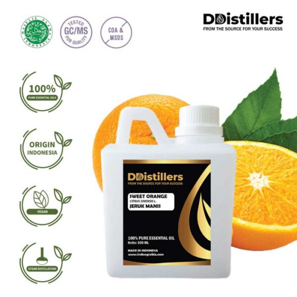 8e54c90f551146ab84bcfc1c6af8ffc2.jpg Sweet Orange / Jeruk Manis Essential Oil Pure 100%, 500ML-1L HDPE/SS