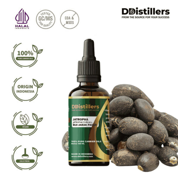 Jatropha / Jarak Pagar Carrier Oil Pure 100%, 50-100ML GS