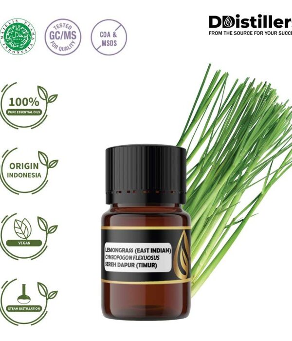 Lemongrass (East Indian) / Sereh Dapur Timur Essential Oil Pure 100%, 2-10ML GS