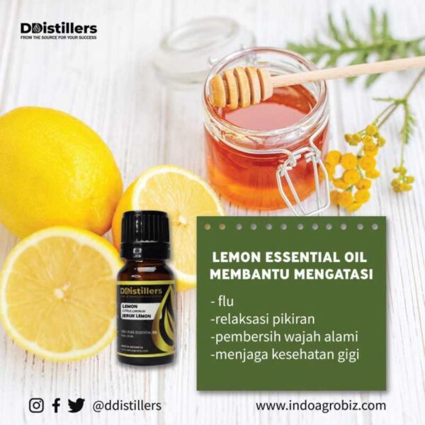 Minyak Atsiri Jeruk Lemon / Lemon Essential Oil 100 % Pure Volume 5 ml