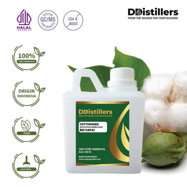 Cottonseed / Biji Kapas Carrier Oil Pure 100%, 500ML-1L HDPE