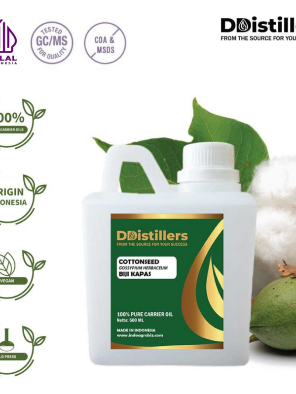 Cottonseed / Biji Kapas Carrier Oil Pure 100%, 500ML-1L HDPE