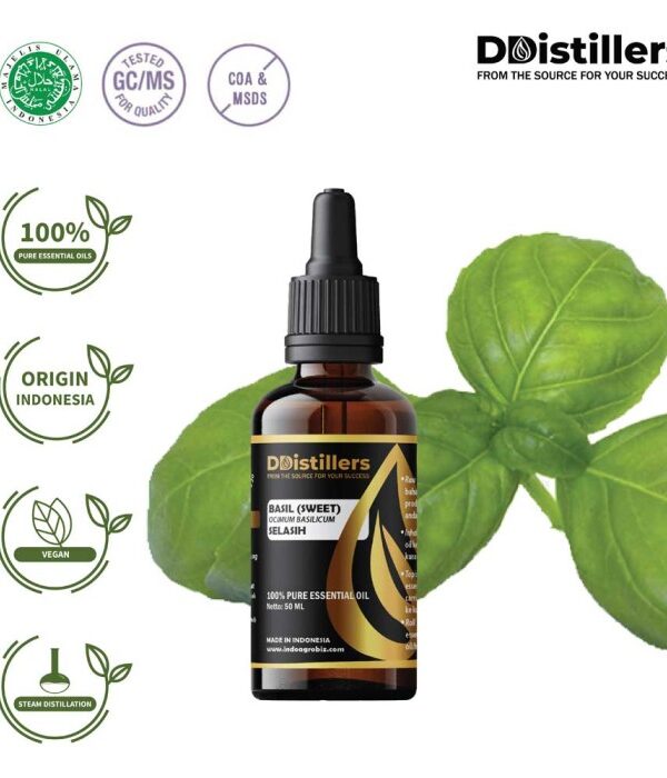 Basil (Sweet) / Selasih Essential Oil Pure 100%, 50-100ML GS