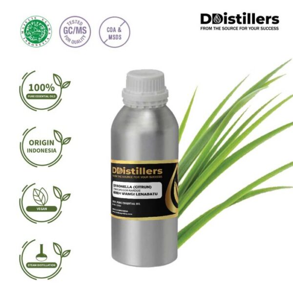Citronella (Citrun) / Sereh Wangi Lenabatu Essential Oil Pure 100%, 500ML-1L HDPE/SS