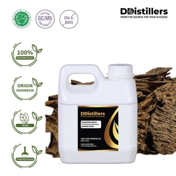 Agarwood Bouya / Gaharu Buaya Essential Oil Pure 100%, 500ML-1L HDPE/SS