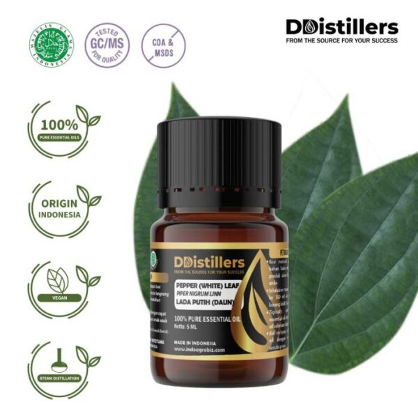 Pepper (White) Leaf / Daun Lada Putih Essential Oil Pure 100%, 2-10ML GS