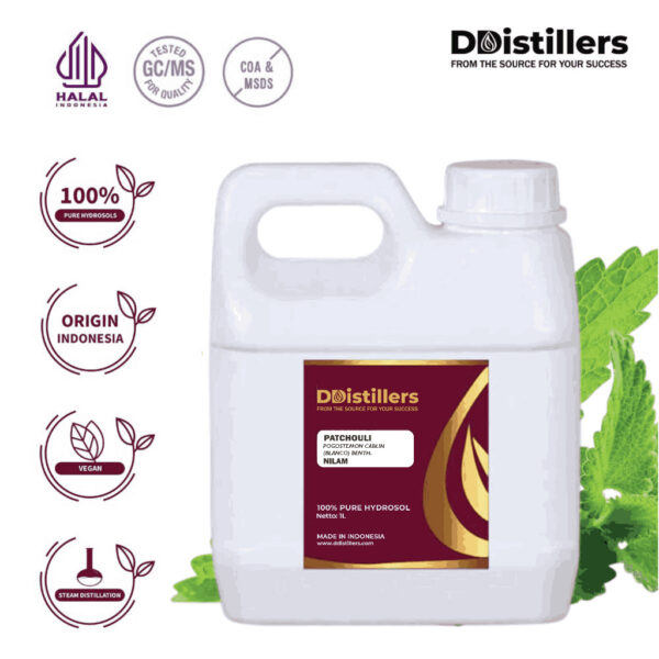 Hydrosol Patchouli / Nilam Pure 100%, 500ML-1L HDPE