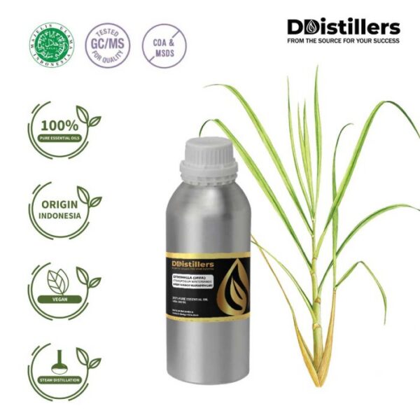 Citronella (Java) / Sereh Wangi Mahapengiri Essential Oil Pure 100%, 500ML-1L HDPE/SS