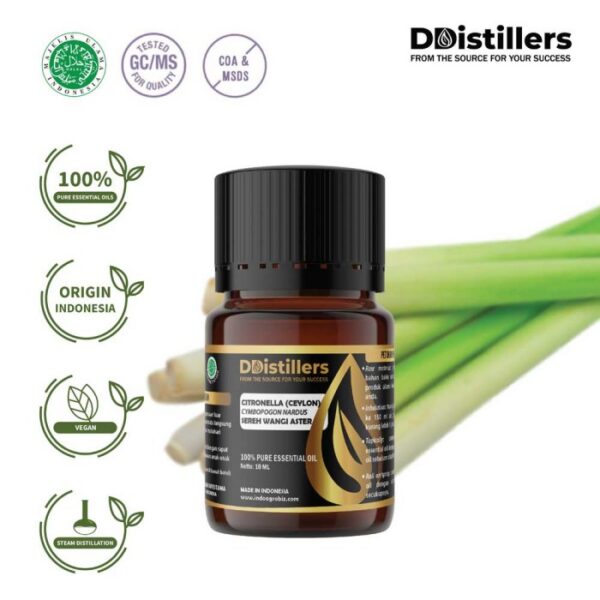 Citronella (Ceylon) / Sereh Wangi Aster Essential Oil Pure 100%, 2-10ML GS