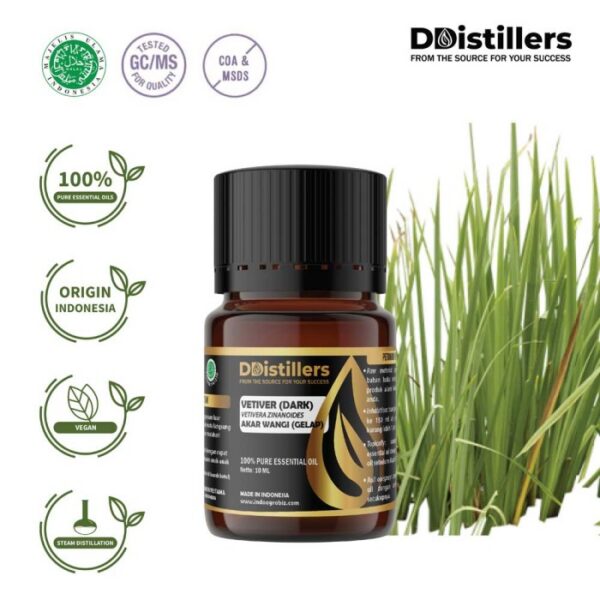 b5b228f7346c425ba48e03ca819c1515.jpg Vetiver (Dark) / Akar Wangi Gelap Essential Oil Pure 100%, 2-10ML GS