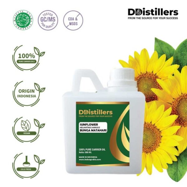 Sunflower / Bunga Matahari Carrier Oil Pure 100%, 500ML-1L HDPE