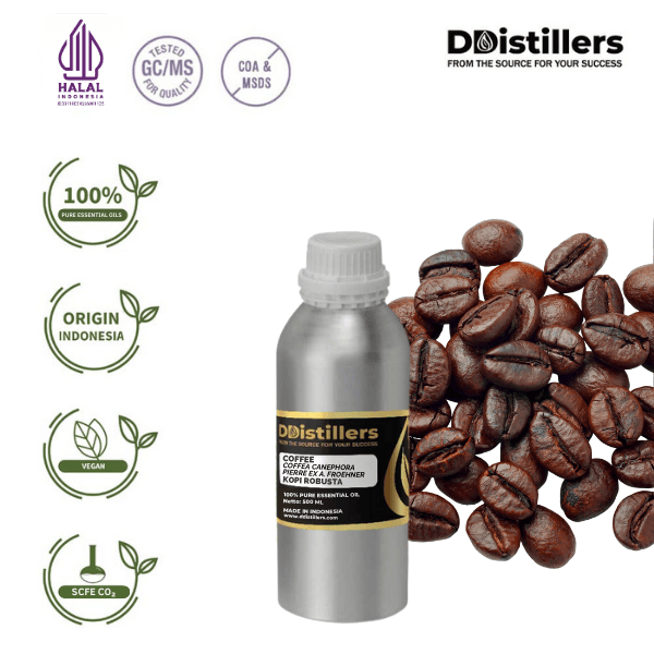 b9e433caebf047fd8fc297ad8f776e05.png Coffee / Kopi Robusta Essential Oil Pure 100%, 500ML-1L HDPE/SS