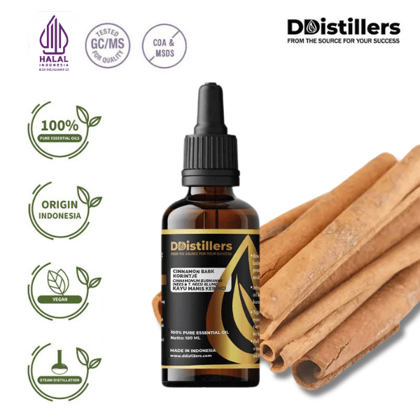 Cinnamon Bark Korintje / Kulit Kayu Manis Kerinci Essential Oil Pure 100%, 50-100ML GS
