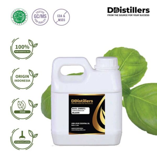 c01070cea2b34d6f9950e1e6961e6db8.jpg Basil (Sweet) / Selasih Essential Oil Pure 100%, 500ML-1L HDPE