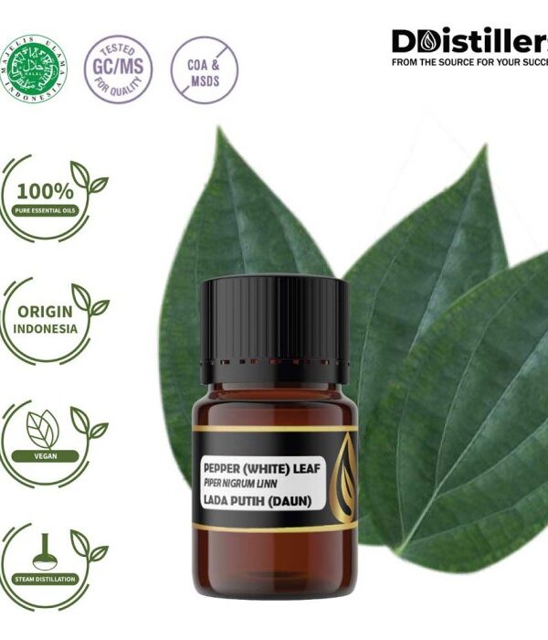 Pepper (White) Leaf / Daun Lada Putih Essential Oil Pure 100%, 2-10ML GS