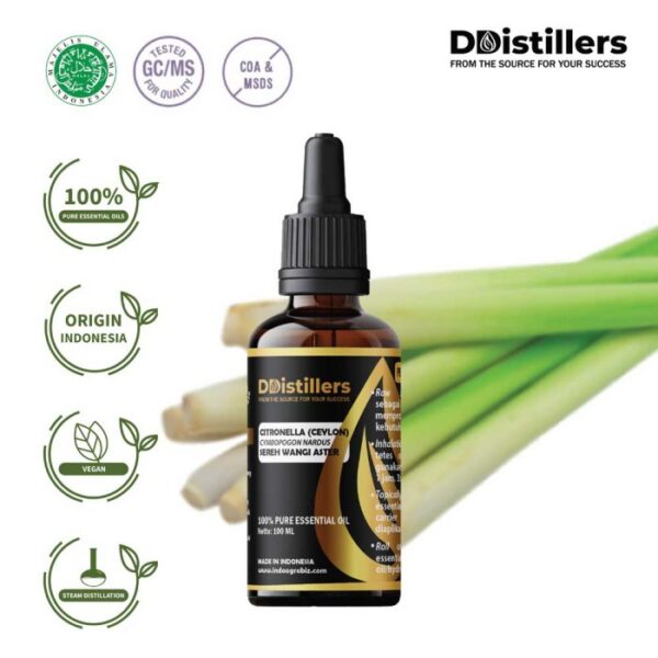 Citronella (Ceylon) / Sereh Wangi Aster Essential Oil Pure 100%, 50-100ML GS