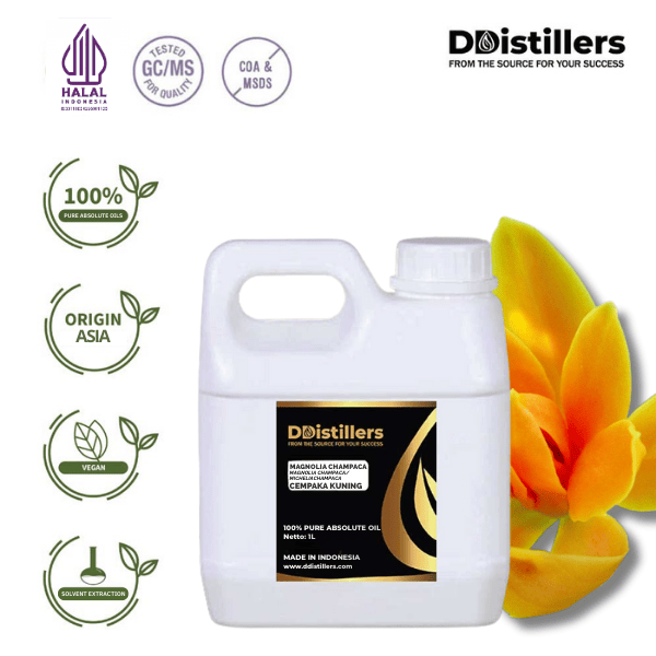 c574c9401dd7450394262b4625b5e3dd.png Magnolia / Cempaka Kuning Absolute Oil Pure 100%, 500ML-1L HDPE/SS
