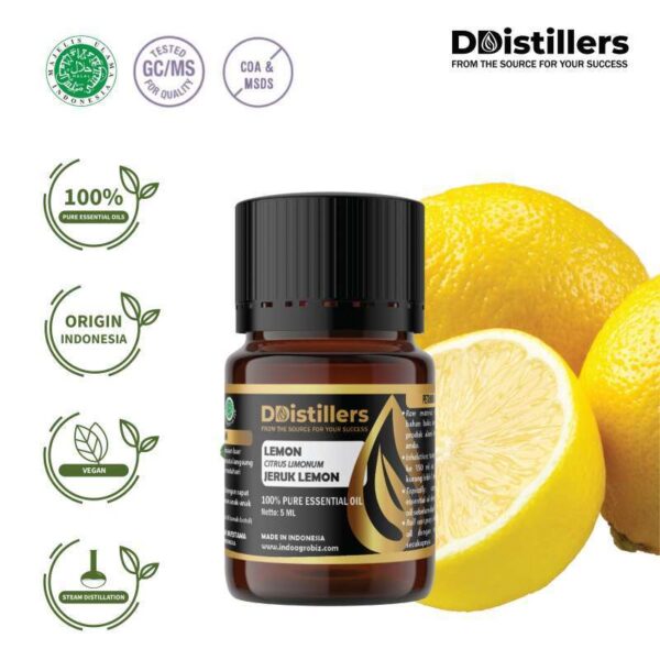 Minyak Atsiri Jeruk Lemon / Lemon Essential Oil 100 % Pure Volume 5 ml