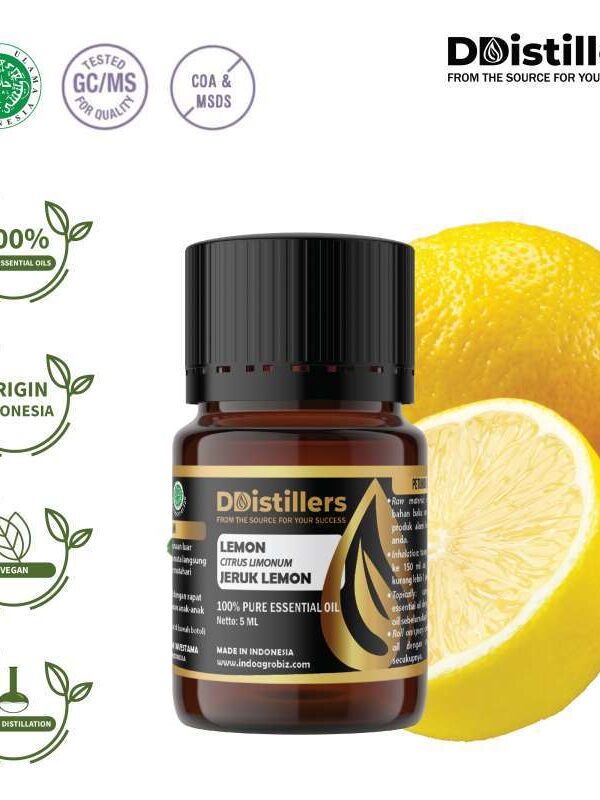Minyak Atsiri Jeruk Lemon / Lemon Essential Oil 100 % Pure Volume 5 ml