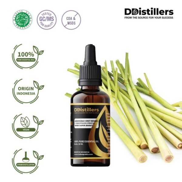 Lemongrass (West Indian) / Sereh Dapur Barat Essential Oil Pure 100%, 50-100ML GS