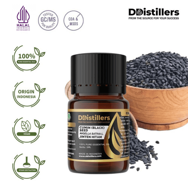 Cumin (Black) Seed / Jinten Hitam / Habbatussauda Essential Oil Pure 100%, 2-10ML GS