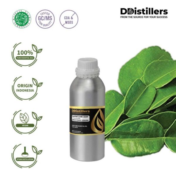 Kaffir Lime Leaf / Daun Jeruk Purut Essential Oil Pure 100%, 500ML-1L HDPE/SS