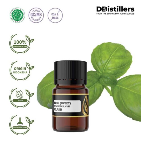 Basil (Sweet) / Selasih Essential Oil Pure 100%, 2-10ML GS
