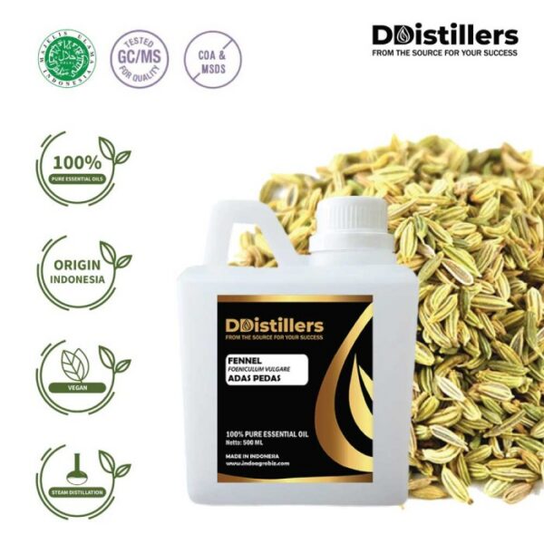 Fennel / Adas Pedas Essential Oil Pure 100%, 500ML-1L HDPE/SS