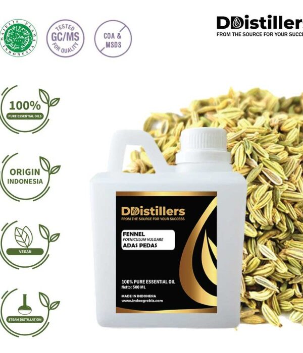 Fennel / Adas Pedas Essential Oil Pure 100%, 500ML-1L HDPE/SS