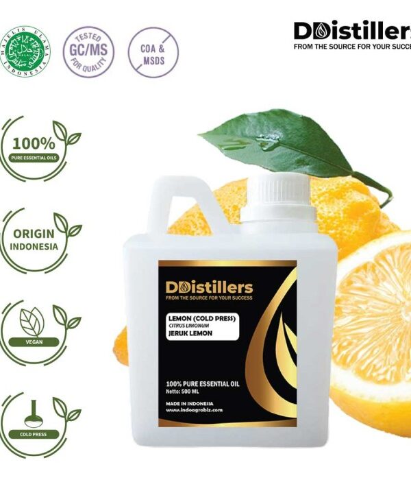 Lemon (Cold Presse) / Lemon Essential Oil Pure 100%, 500ML-1L HDPE/SS
