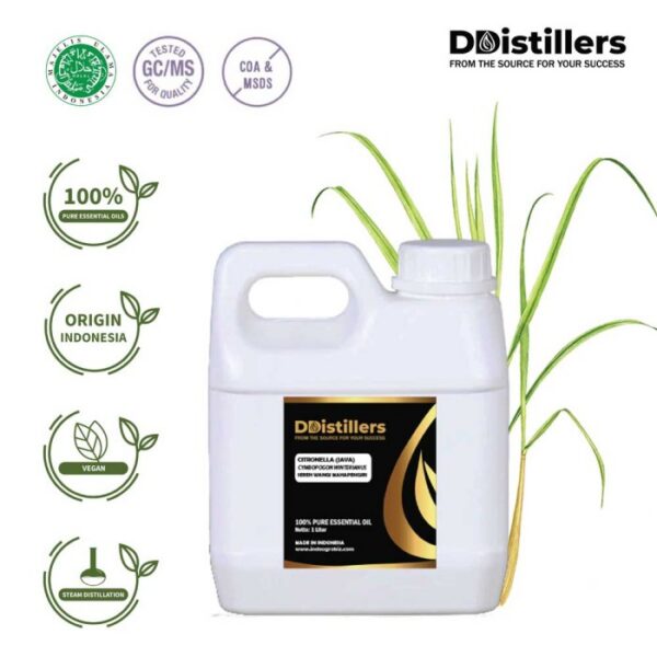 Citronella (Java) / Sereh Wangi Mahapengiri Essential Oil Pure 100%, 500ML-1L HDPE/SS