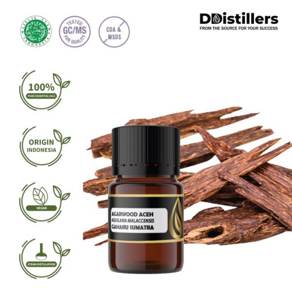 Agarwood Aceh / Gaharu Sumatra Essential Oil Pure 100%, 3-12ML GS