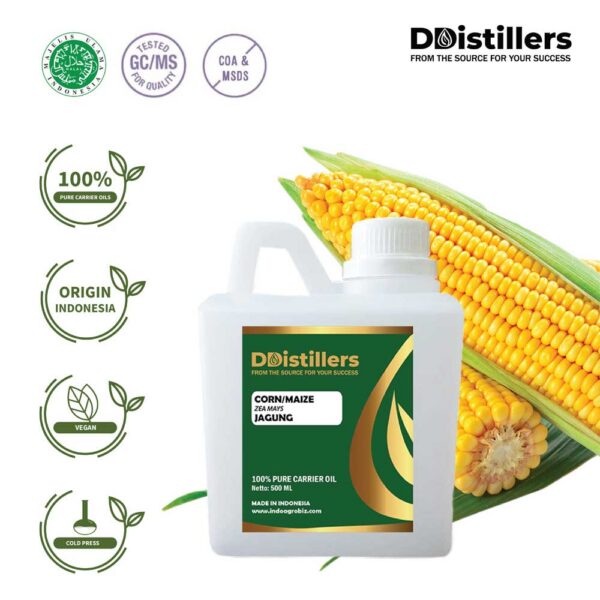Corn / Maize / Jagung Carrier Oil Pure 100%, 500ML-1L HDPE