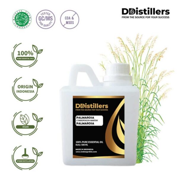 Palmarosa / Palmarosa Essential Oil Pure 100%, 500ML-1L HDPE/SS