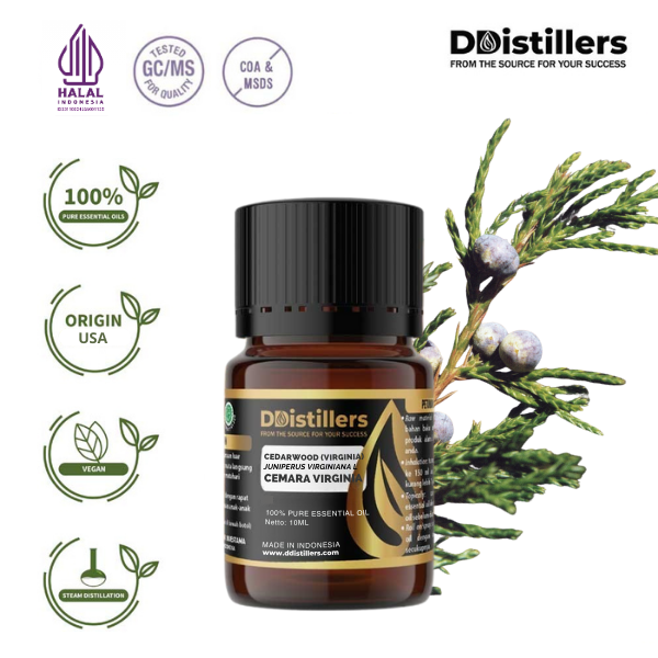 Cedarwood (Virginia) / Cemara Virginia Essential Oil Pure 100%, 2-10ML GS