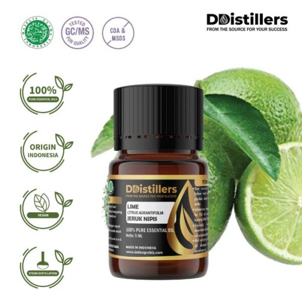 Lime / Jeruk Nipis Essential Oil Pure 100%, 2-10ML GS